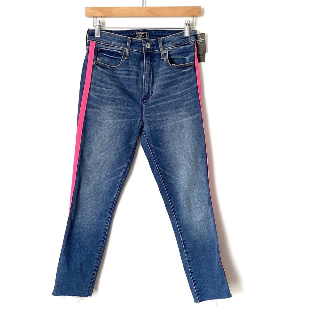 Abercrombie Jeans with Pink Stripe